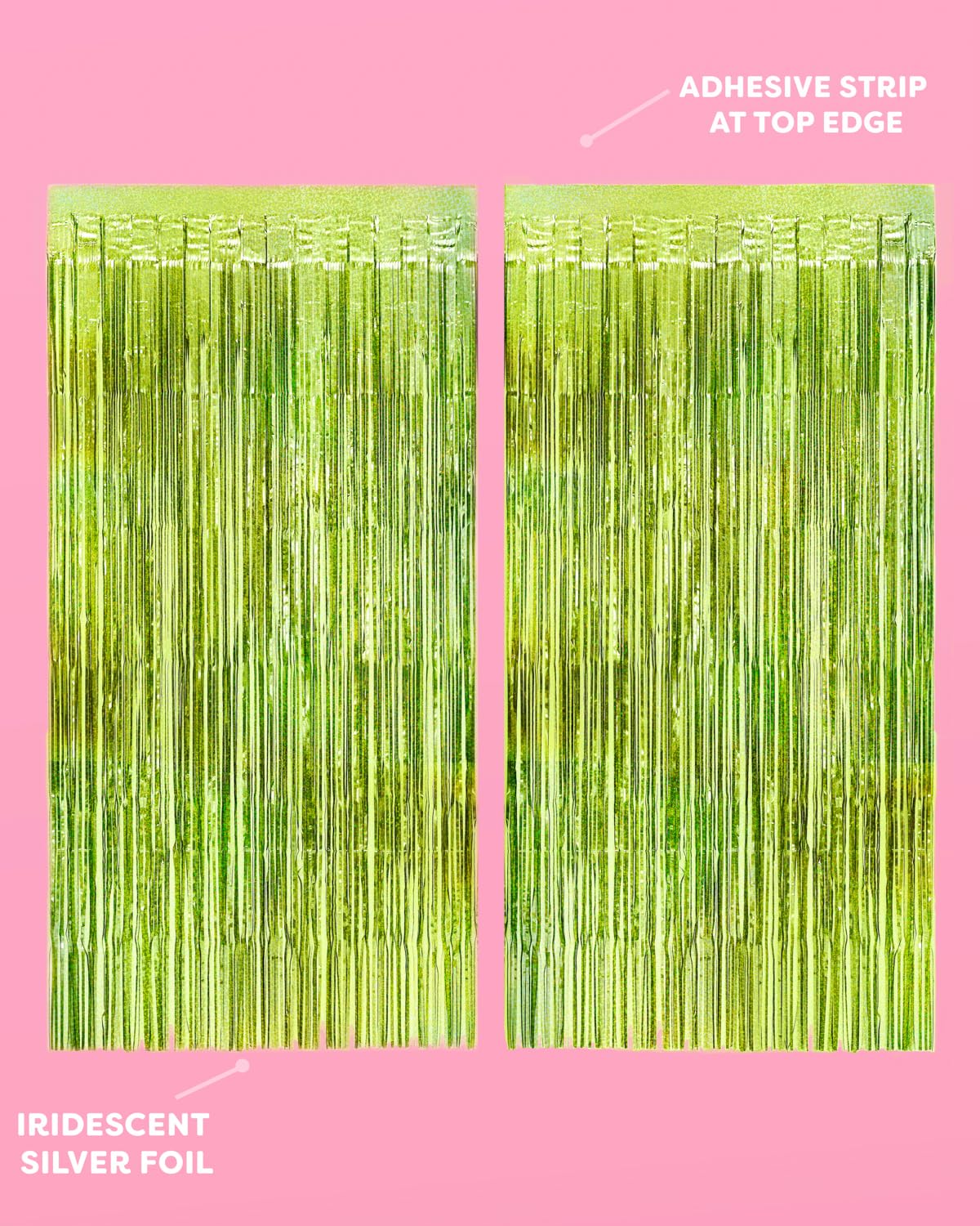 xo, Fetti 2pk Lime Green Foil Curtain | Last Pickle Bachelorette, Margarita