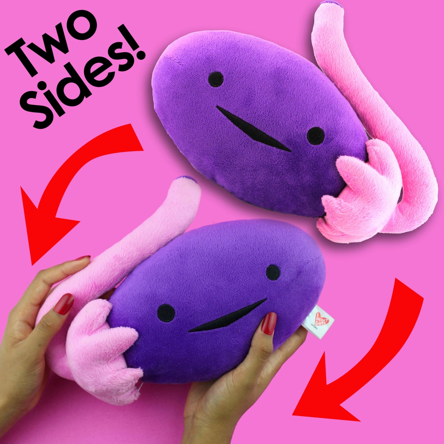 I Heart Guts Ovary Plush - 10" Cute Educational Organ Toy for PCOS, IVF & Oophorectomy - Funny Get Well Recovery Gift for OBGYN Nurse Patients