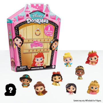 Disney Doorables Glitter and Gold Princess Collection Peek, 8 Blind Bag Inspired Collectible Figures, Kids Toys for Ages 5 Up by Just Play