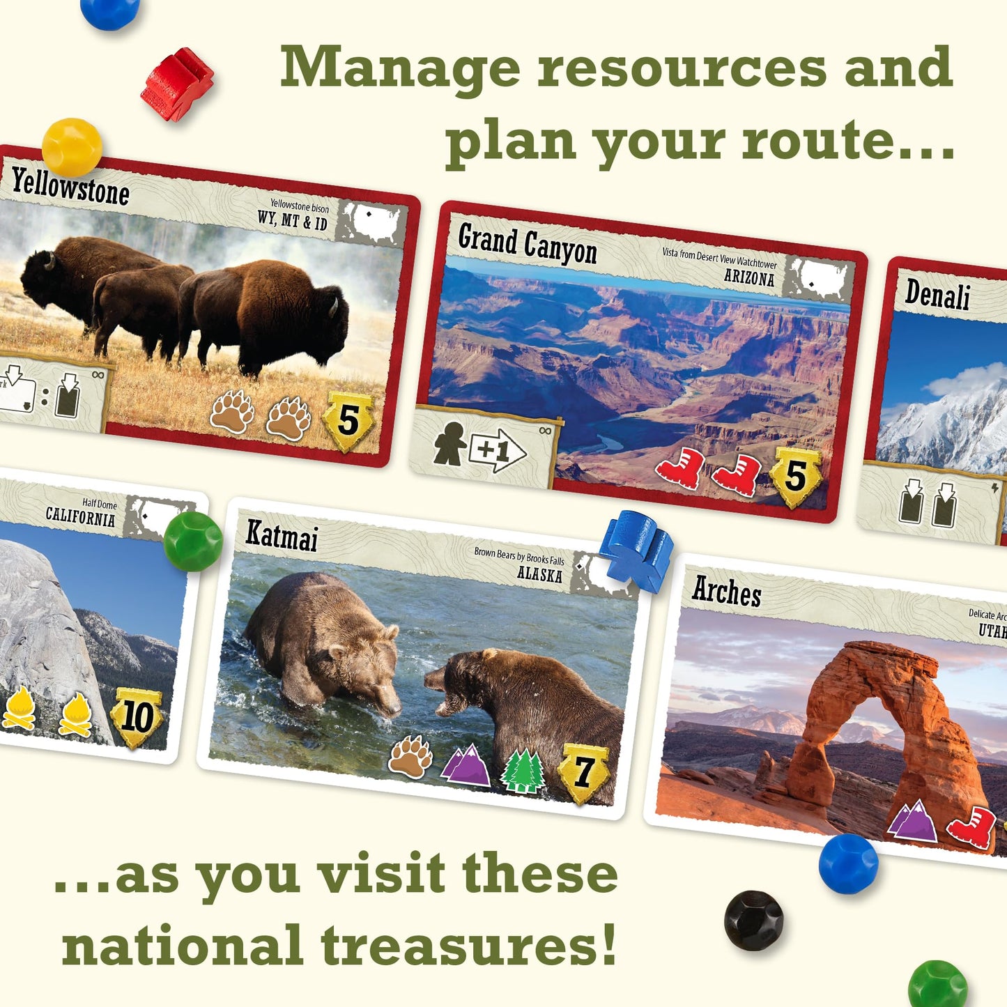 Underdog Games Trekking The National Parks - Award-Winning Family Board Game for Kids Ages 10+ - Easy to Learn, Fun Activities for 1-5 Players, Great