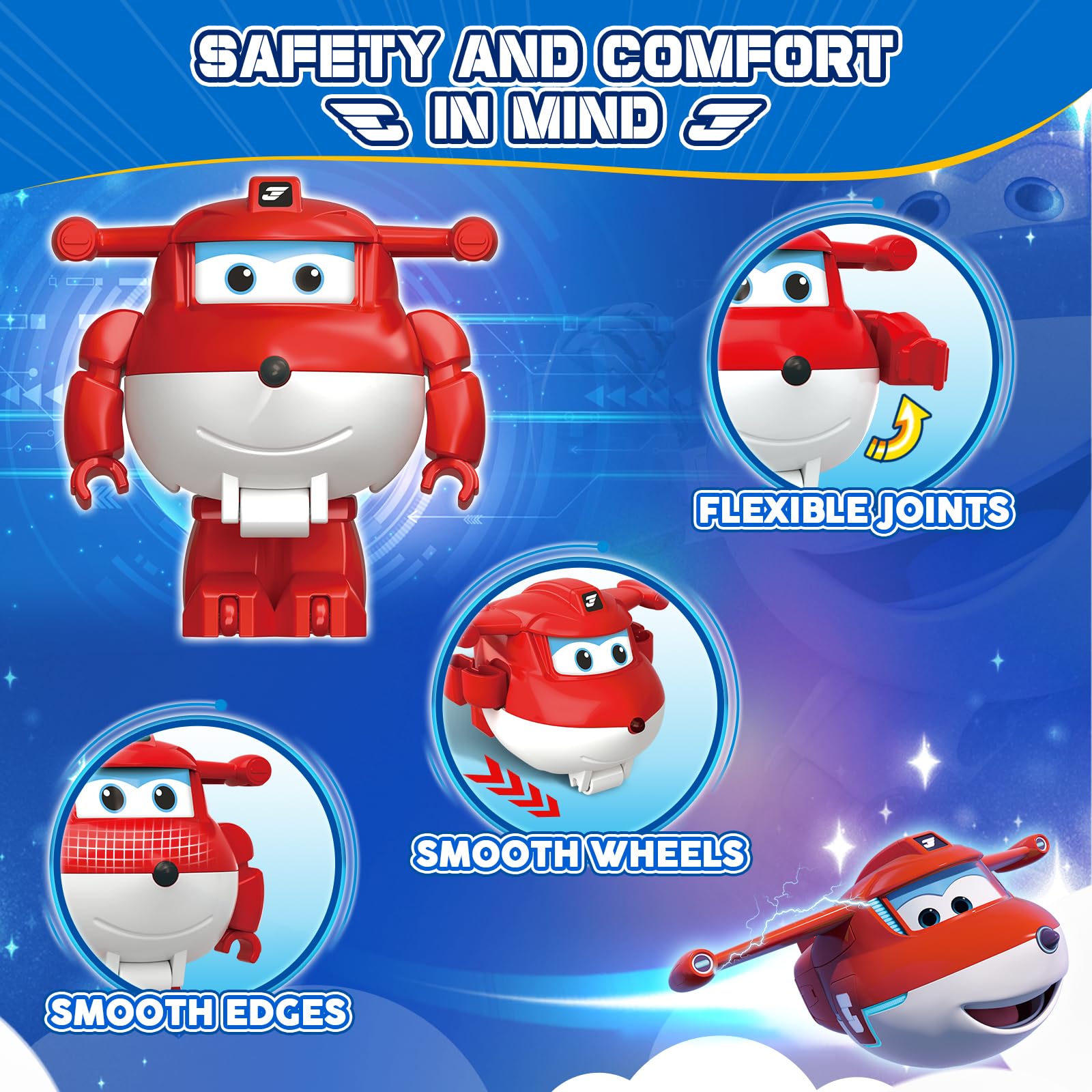 Super Wings Building Blocks, Jett & Dizzy 2-in-1 Airplane and Rescue Bots Building Toys, Transformable Building Blocks for Toddlers Kids Ages 3 4 5 6