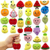 XIPEGPA 30 PCS Cute Mini Fruit Plush Toys Colorful Stuffed Fruits Soft Orange Peach Stuffed Doll for Party Favors Keychain Ornament for Goody Bag