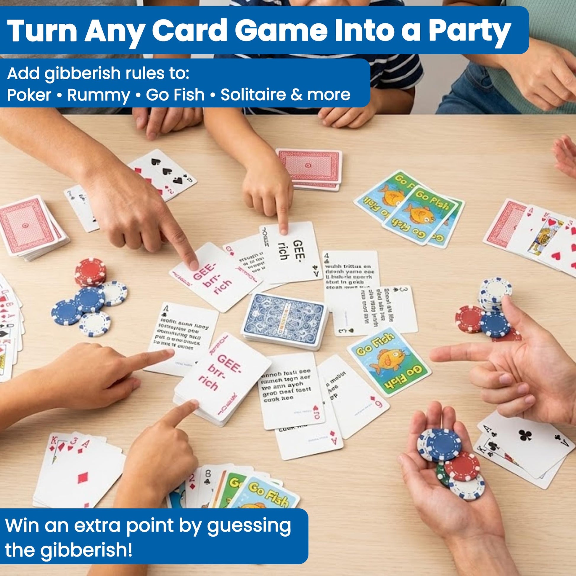 The Gibberish Guess Game Standard Playing Cards, Funny Word Games for Teens