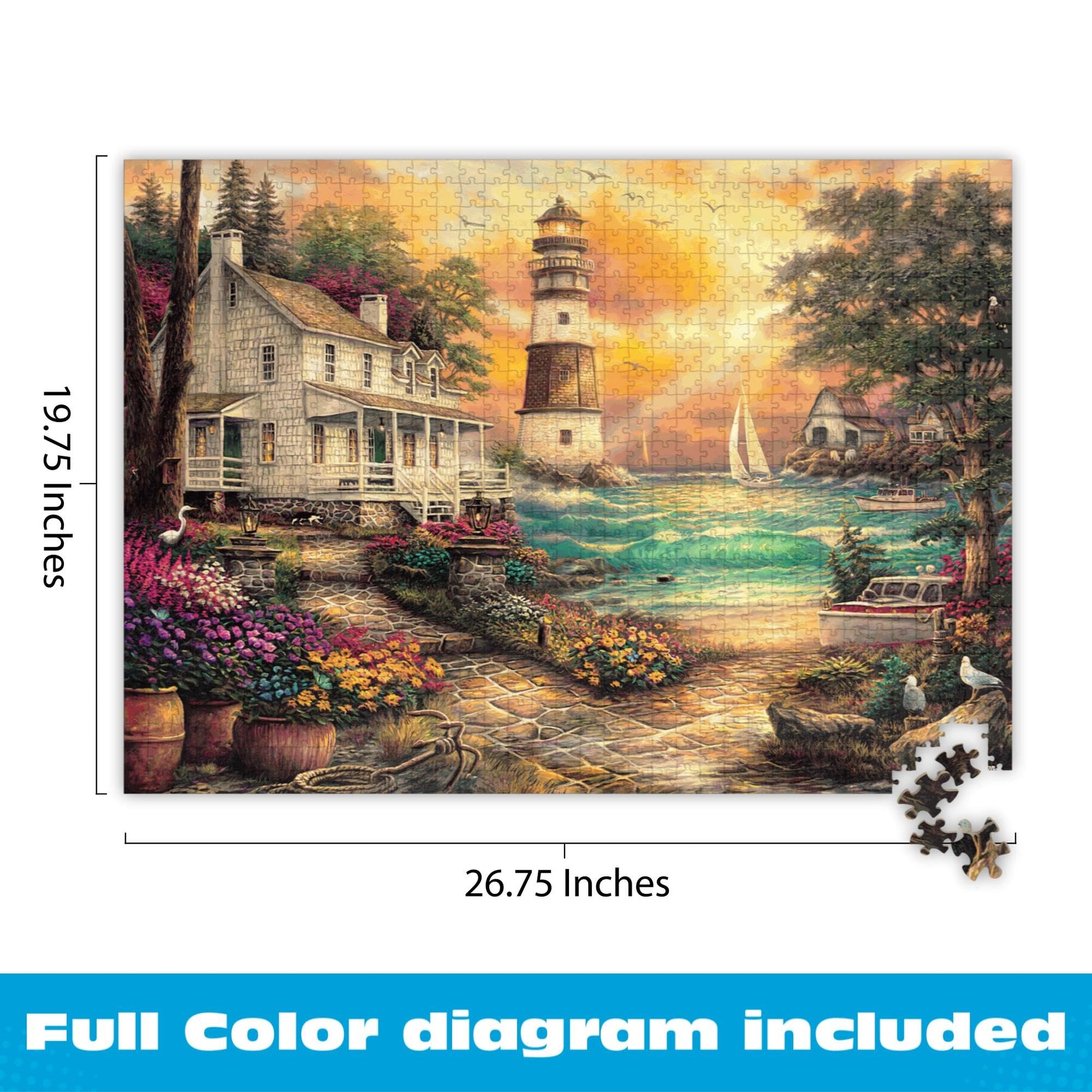 Buffalo Games - Cottage by the Sea - 1000 Piece Jigsaw Puzzle for Adults