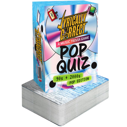 Lyrically Correct 90s & 2000s Pop Music Trivia Card Game for Adults & Families - Finish The Lyrics Party Game for Game Night, Girls Night