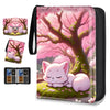 Card Binder 4 Pockets Zip Trading Card Binder for 400 Cards, PU Collection Binder with Removable Sleeves for 50 Pages, Portable Collector Album, Card
