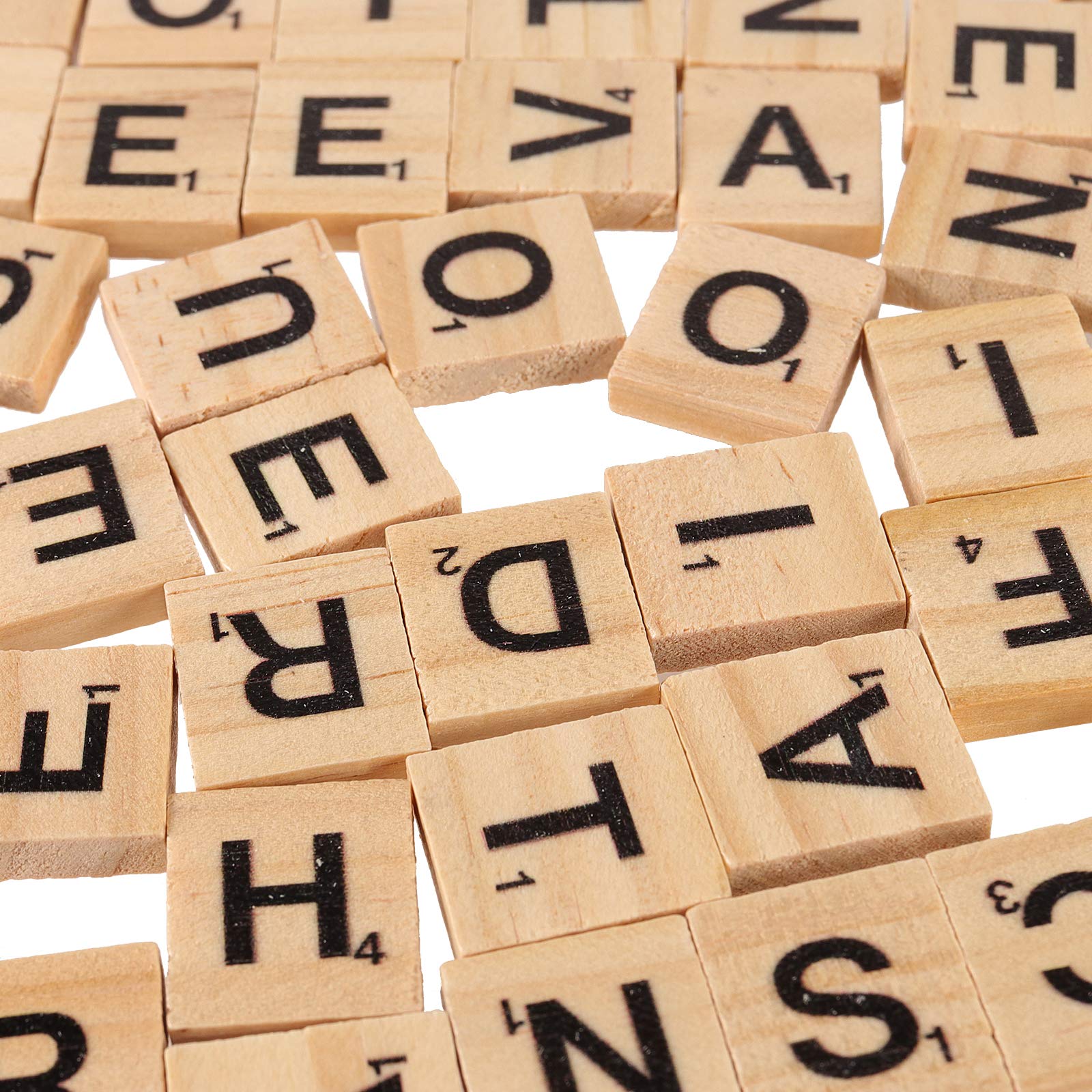 ZEONHAK 1200 PCS Wood Letter Scrabble Tiles, Wooden Scrabble Letters, Letter Tiles for Crafts, DIY Decoration, Spelling, Alphabet Coaster, A-Z Capital