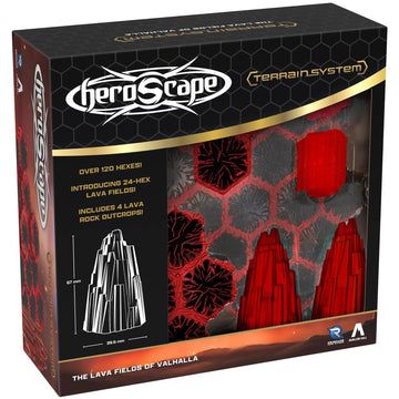 Renegade Game Studios Heroscape: Lava Fields of Valhalla Terrain Expansion, 120+ Hex Tiles, 4 Lava Rock Outcrop Pieces