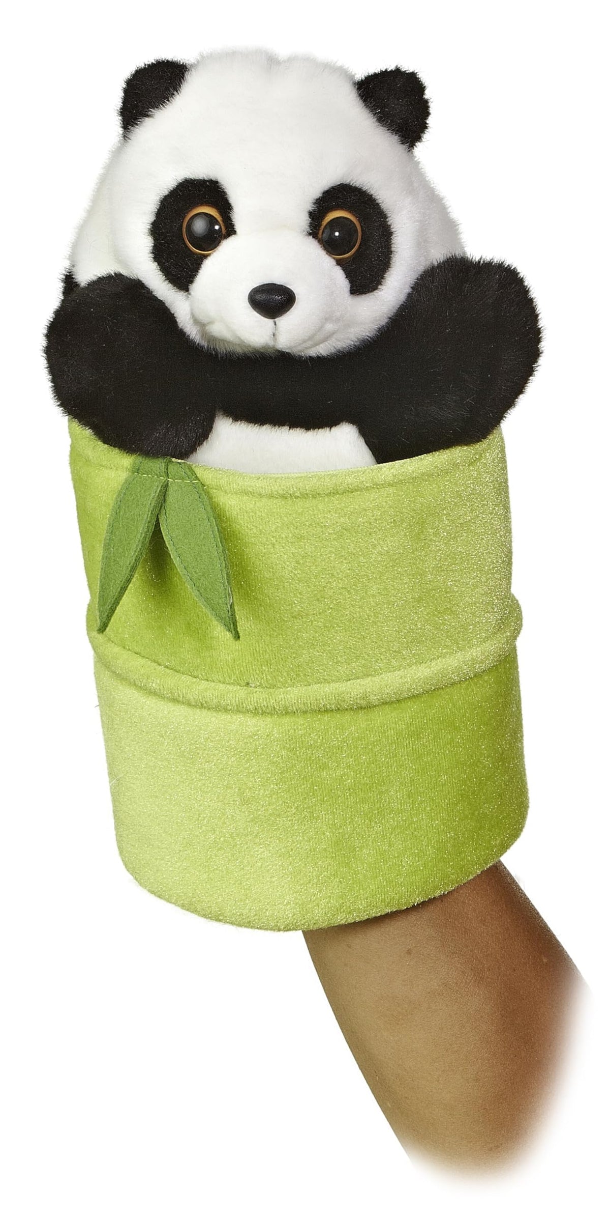 Aurora® Interactive Hand Puppet Panda Pop Up Puppet Stuffed Animal - Storytelling Adventures - Playful Learning - Multicolor 11 Inches
