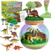 kiddgroo Dinosaur Light-Up Terrarium Kit for Kids- Birthday Gifts for Boys Ages 4 5 6 7 8-12 Year Old- Dinosaur Toys for Boys with Multicolor LED