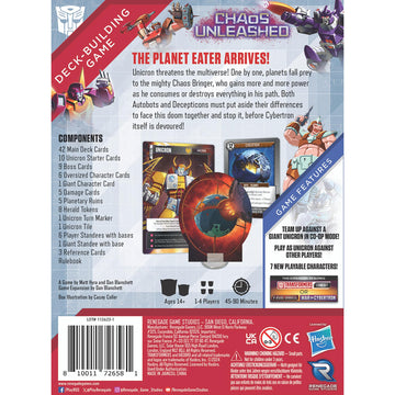Renegade Game Studios Transformers Deck-Building Game Chaos Unleashed Expansion, 2 Game Modes, Ages 14+, 1-4 Players