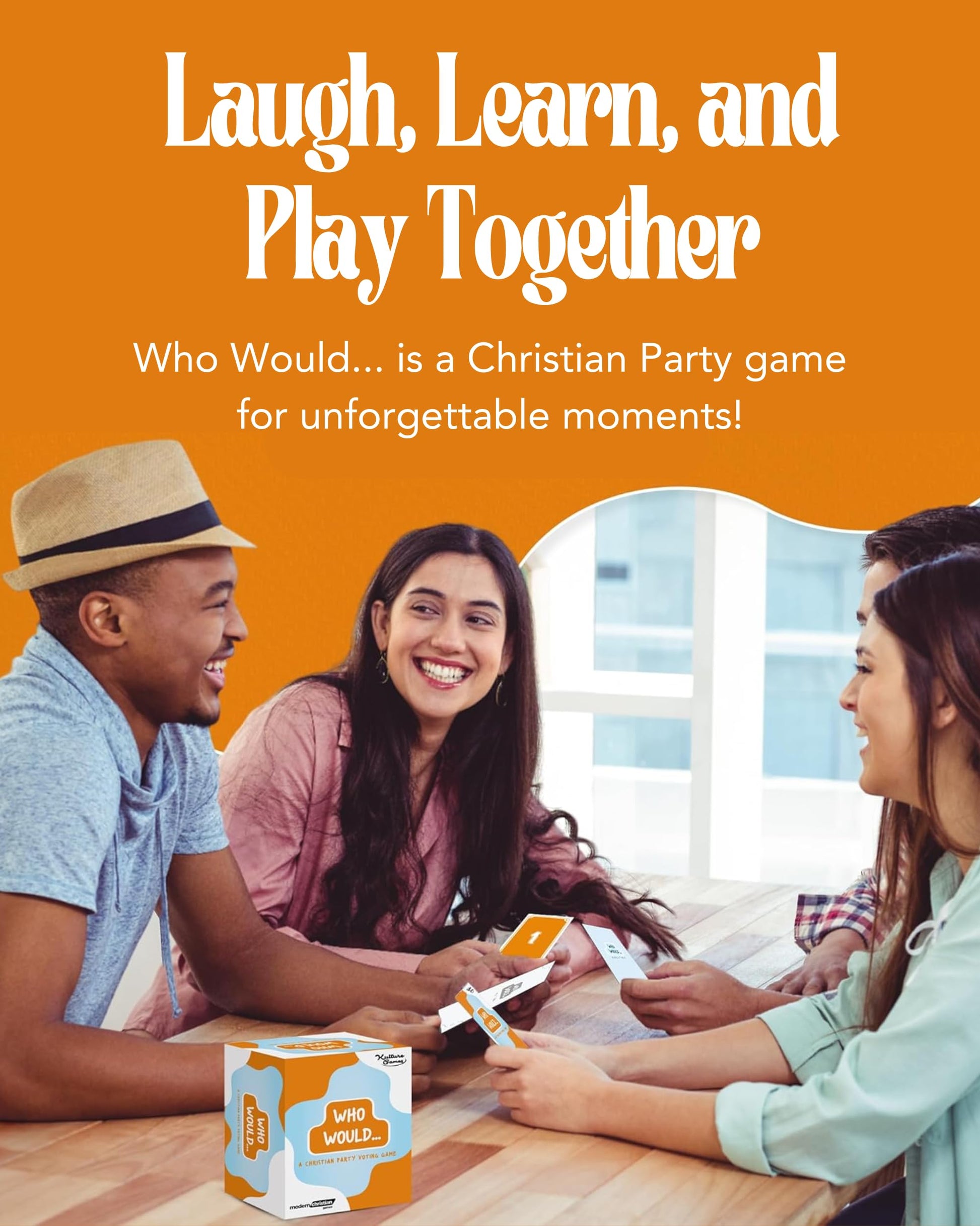 Kulture Games Who Would… | Christian Voting Card Game | Bible-Inspired “Who’s Most Likely to” Game for Families, Friends & Church Groups