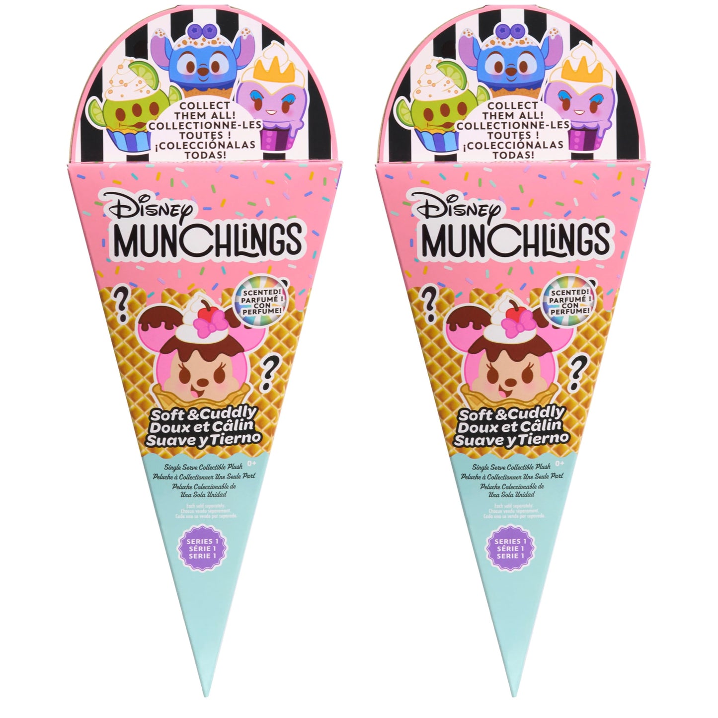 Disney Munchlings Single-Serve Scented Collectible Plush 2-Pack, 4.5-inch Stuffed Animal, Kids Toys for Ages 0+ by Just Play