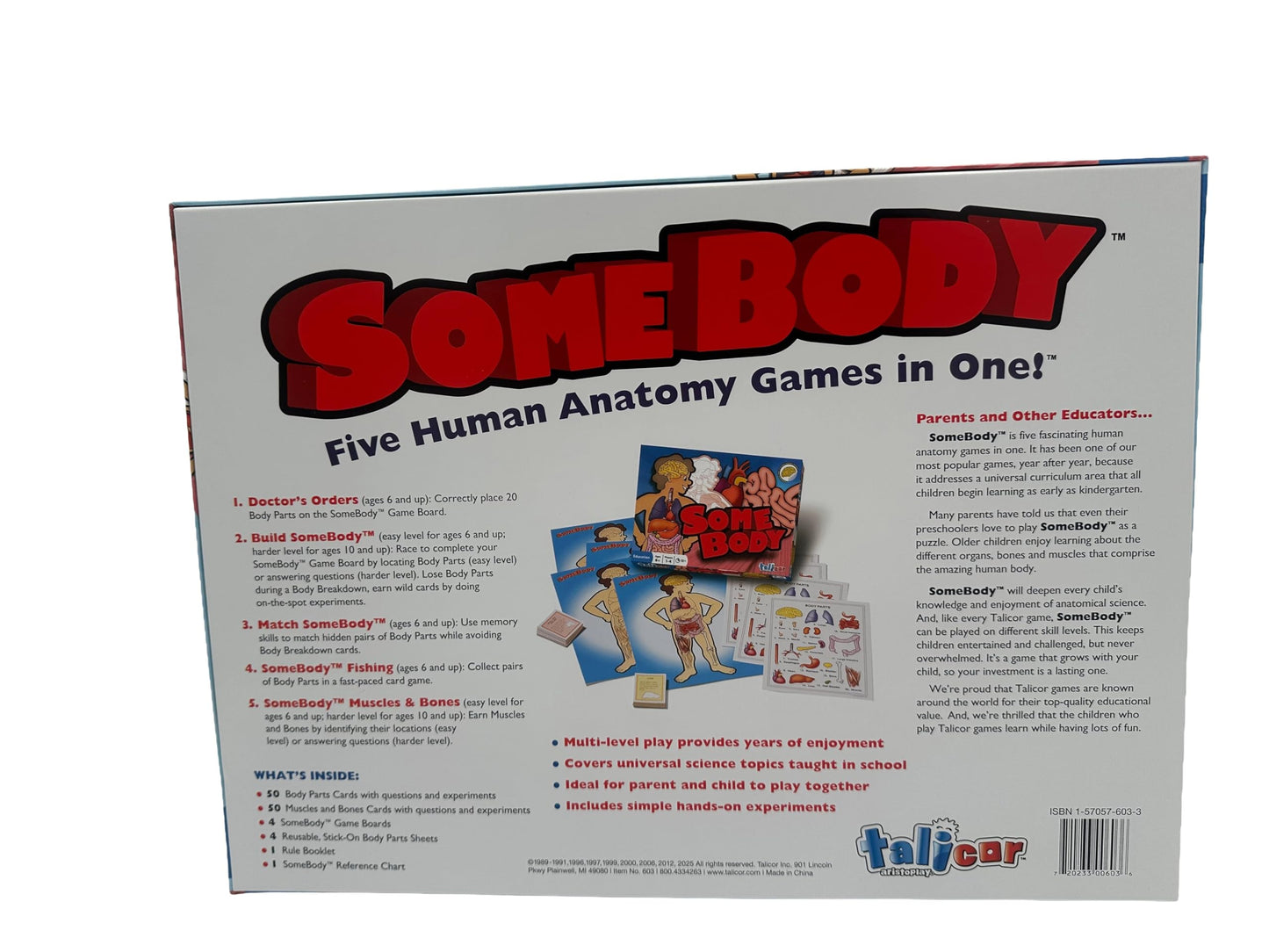 Somebody Human Anatomy Game - Educational Science Board Game for Kids Ages 6+ | Learn The Human Body, Organs & Systems | Talicor