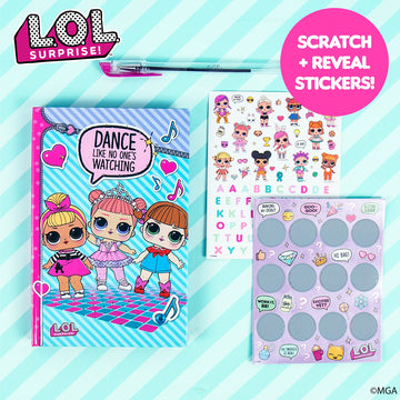 L.O.L. Surprise! Light Up Diary By Horizon Group Usa, Decorate & Customize Your Own Fun Diary, Sticker Sheet & Pen Included, Multicolored