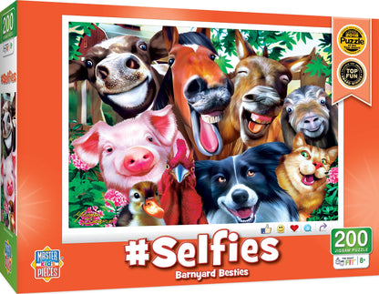 MasterPieces - 200 Piece Jigsaw Puzzle for Kids 8+ Years, #Selfies Barnyard Buddies, Educational and Family Fun Game, Gift Idea for Children, 19" x