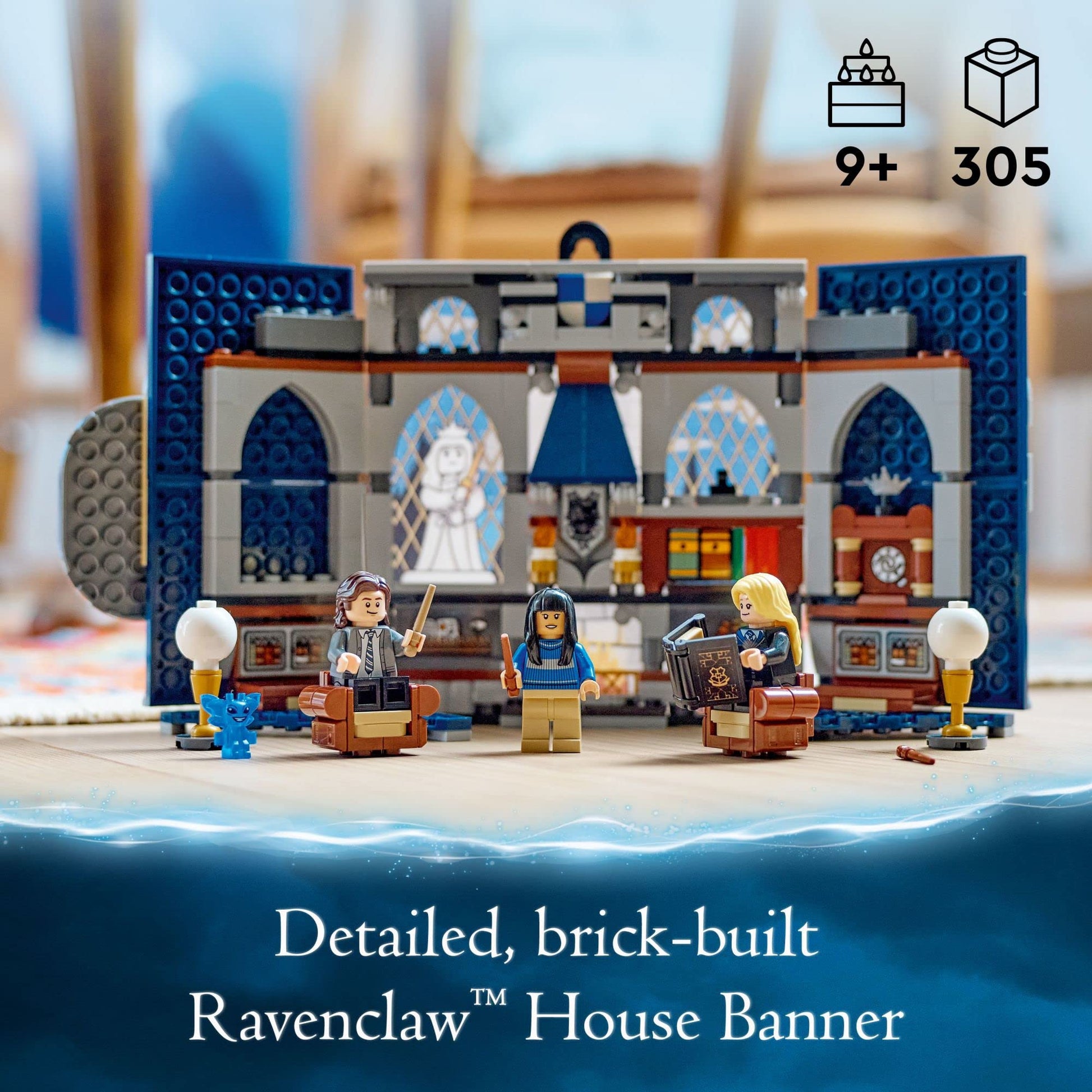 LEGO Harry Potter Ravenclaw House Banner Building Kit 76411-3D Harry Potter Room Wall Decoration, Great Gift Set for Boys Girls Kids, Hogwarts Castle
