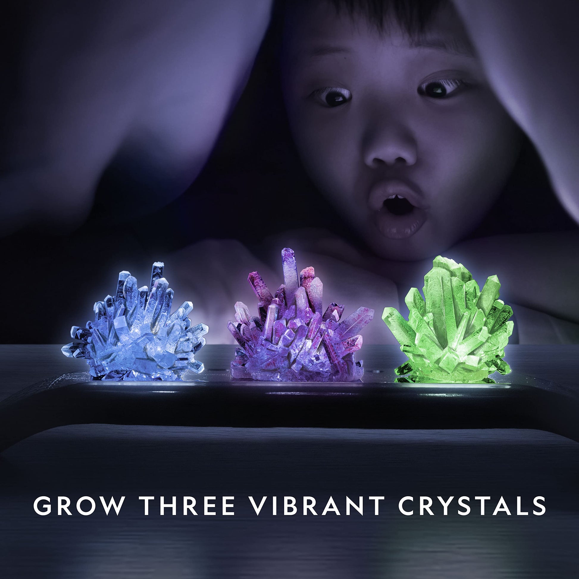 National Geographic Crystal Growing Kit with 3 Crystals for Kids Ages 8-12