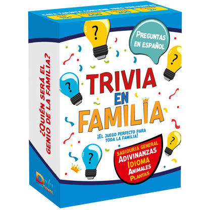 DiVU Games Trivia en Familia - Board Game en Español for Family, Friends, Adults & Teens | Juego de Cartas | Fun and Educational Trivia for Party