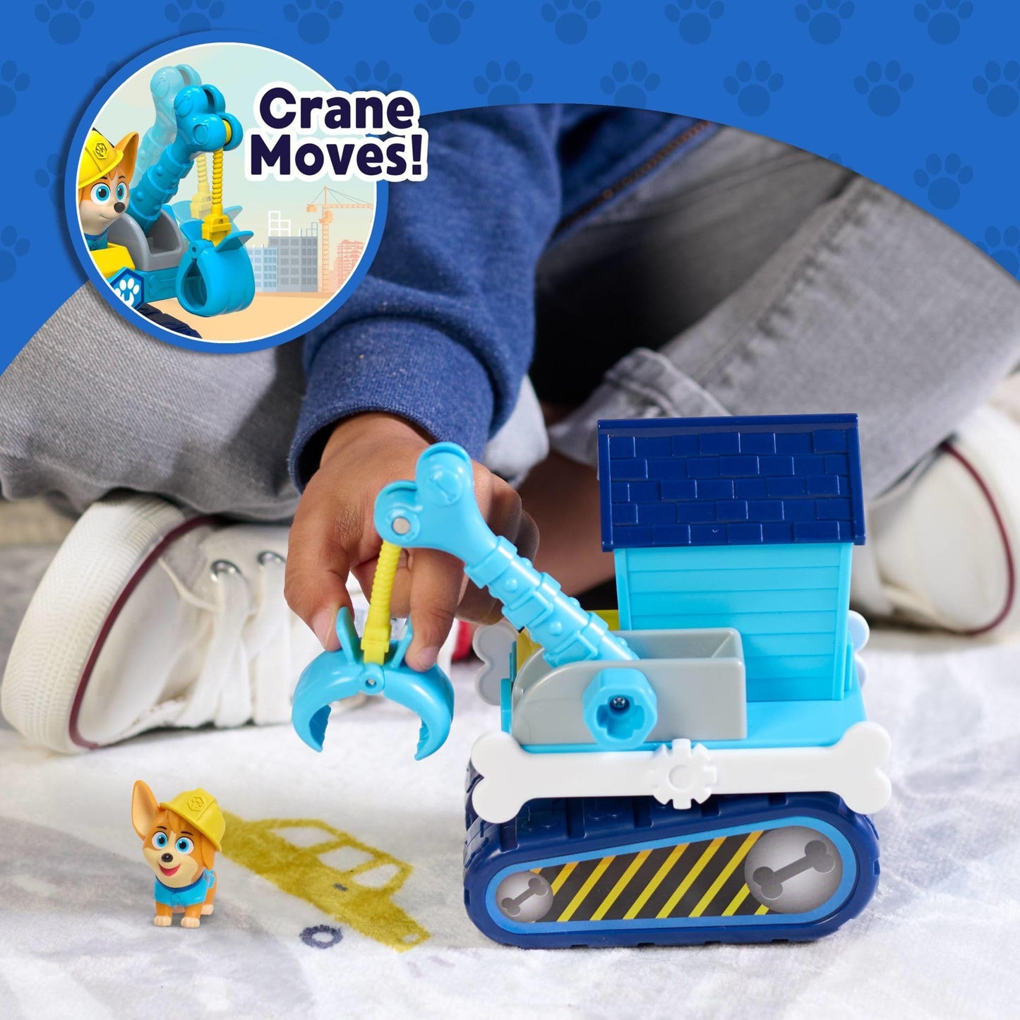 Disney Junior Pupstruction Phinny’s Crane 3-piece Figure and Vehicle Set, Blue, Dog, Kids Toys for Ages 3 Up by Just Play