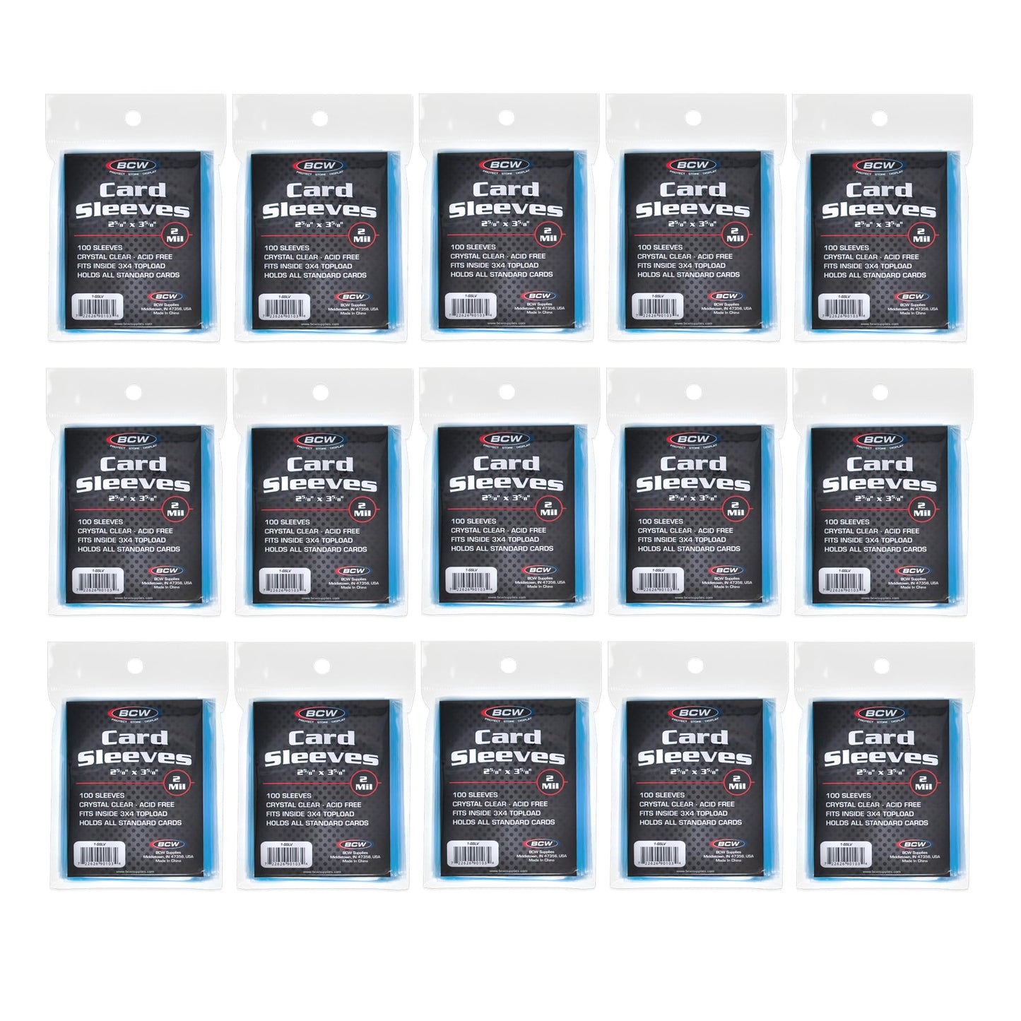 BCW Standard Penny Sleeves - 1500 Count | 2-5/8" x 3-5/8" Crystal Clear, Acid-Free | for Trading Cards - Baseball, Basketball, Football, Hockey