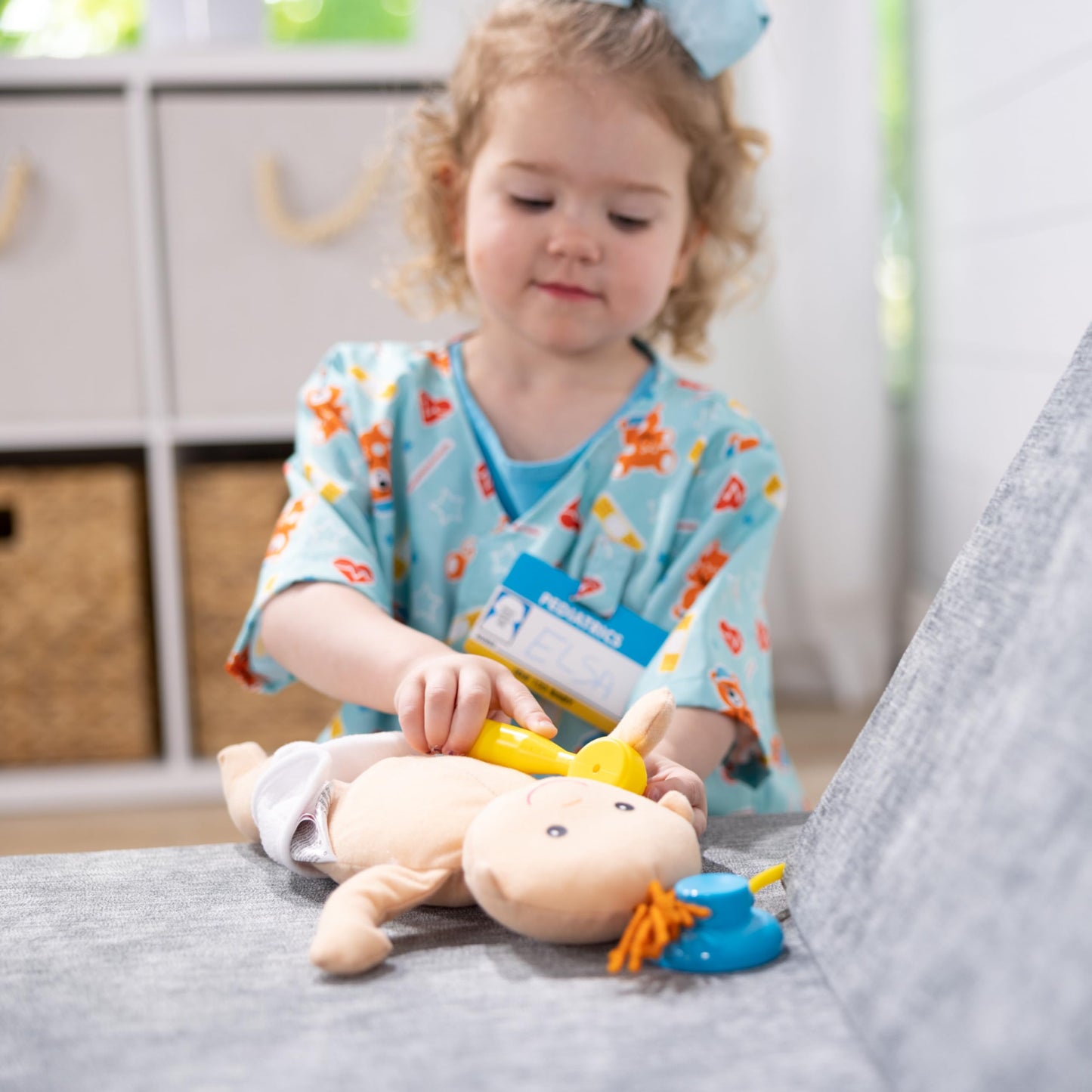 Melissa & Doug Pediatric Nurse Role Play Costume Set (8 pcs) - Includes Baby Doll, Stethoscope