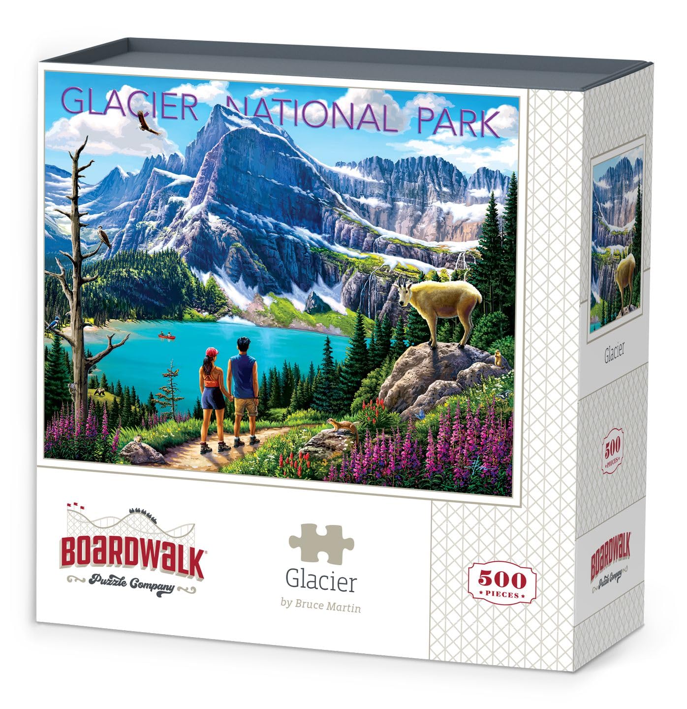 Boardwalk Glacier 500 Piece Jigsaw Puzzle Scenic Wildlife Montana Puzzles with Premium Box, Gift for Adults and Family 16"x20"