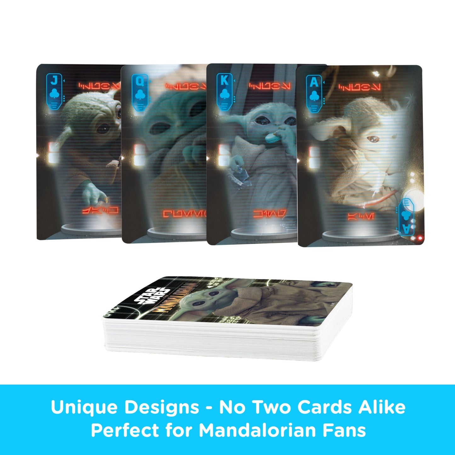 Aquarius The Mandolorian Grogu Playing Cards - 'Baby Yoda' Themed Deck of Cards for Your Favorite Card Games - Officially Licensed Star Wars