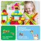 PicassoTiles 120pcs Hedgehog Interlocking Building Blocks Tiles Construction Toy Set Learning Playset STEAM Development Preschool Kindergarten Toy