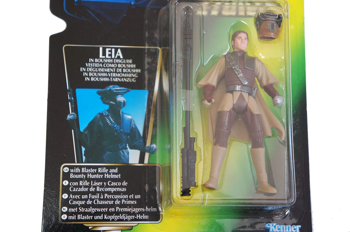 Kenner Star Wars The Power of The Force Princess Leia in Boushh disguise with Green Holo Card