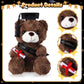 ZJoey 2 Sets Bear with Graduation Cap Toys Class of 2026 Graduation Plush Stuffed Teddy Bear Animal Dog Graduation Cap and Gown with Greeting Card