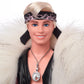 Barbie The Movie Collectible Ken Doll Wearing Big Faux Fur Coat and Black Fringe Vest with Bandana