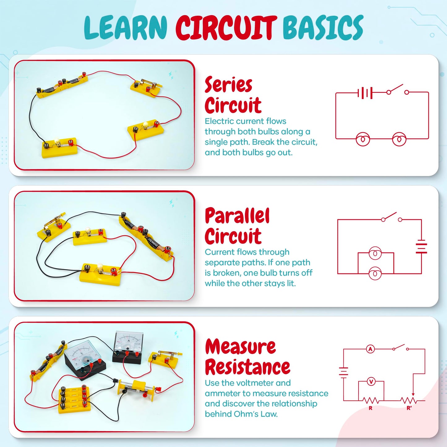 Teenii Electricity and Magnetism Kit for Kids, STEM Science Experiments with Electric Circuits, Educational Physics Toy, Science Discovery Game