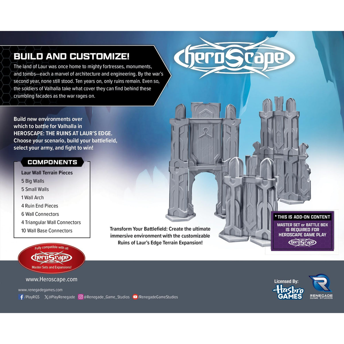Renegade Game Studios Heroscape The Ruins at Laur's Edge Terrain Expansion