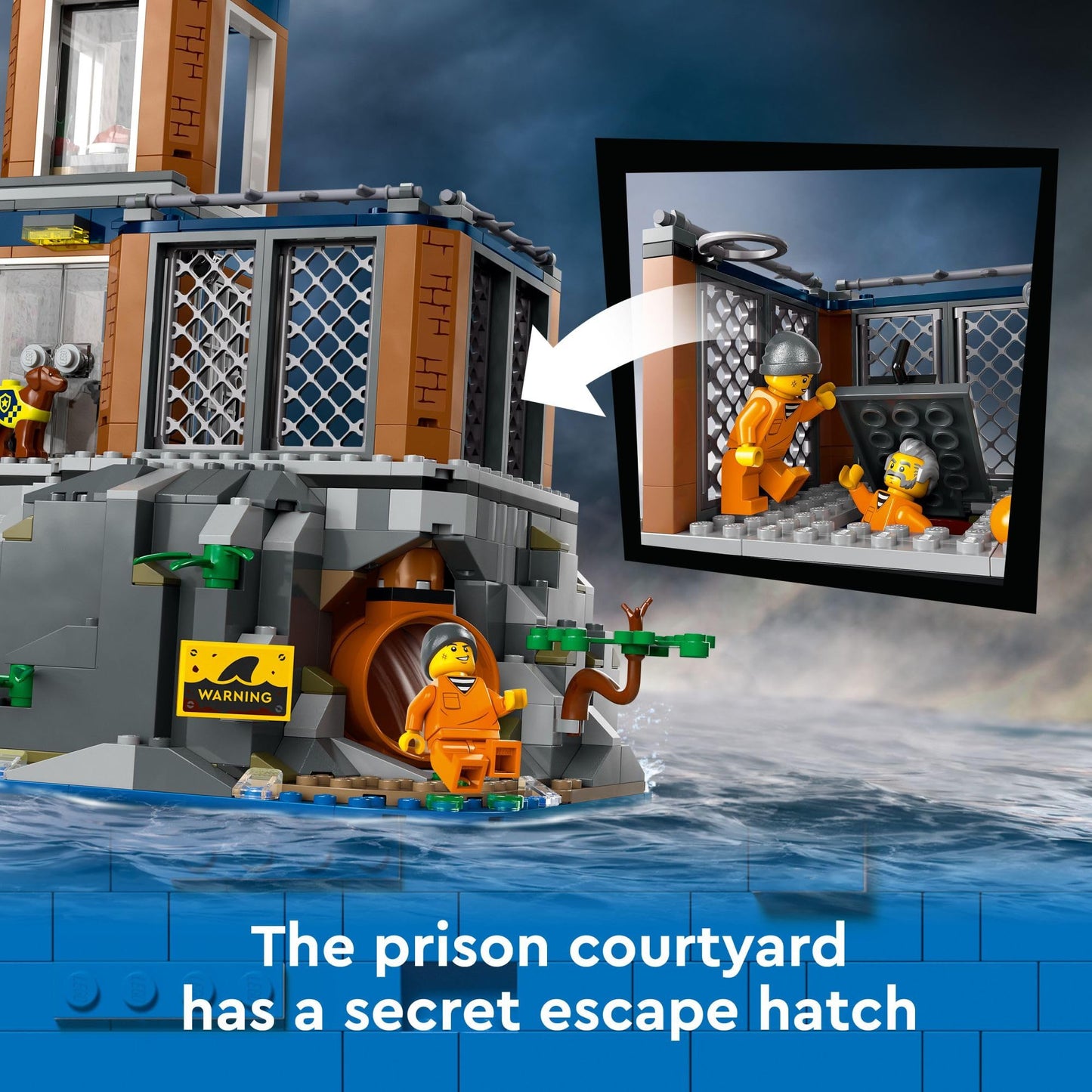LEGO City Police Prison Island Building Set, Birthday Gift for Boys and Girls Ages 7 Plus, Imaginative Play, Helicopter Toy, Boat Toy and Dinghy, 7