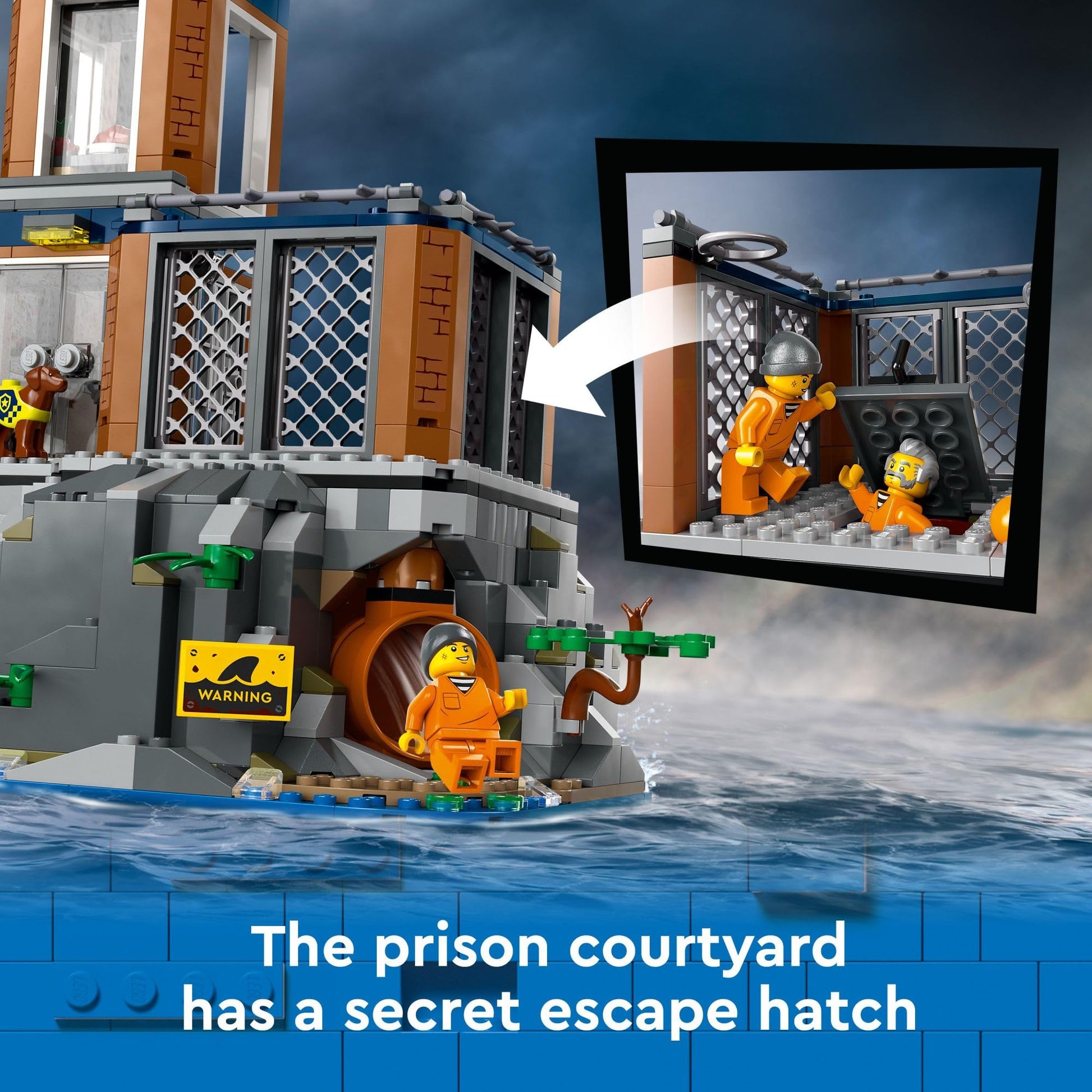 LEGO City Police Prison Island Building Set, Birthday Gift for Boys and Girls Ages 7 Plus, Imaginative Play, Helicopter Toy, Boat Toy and Dinghy, 7