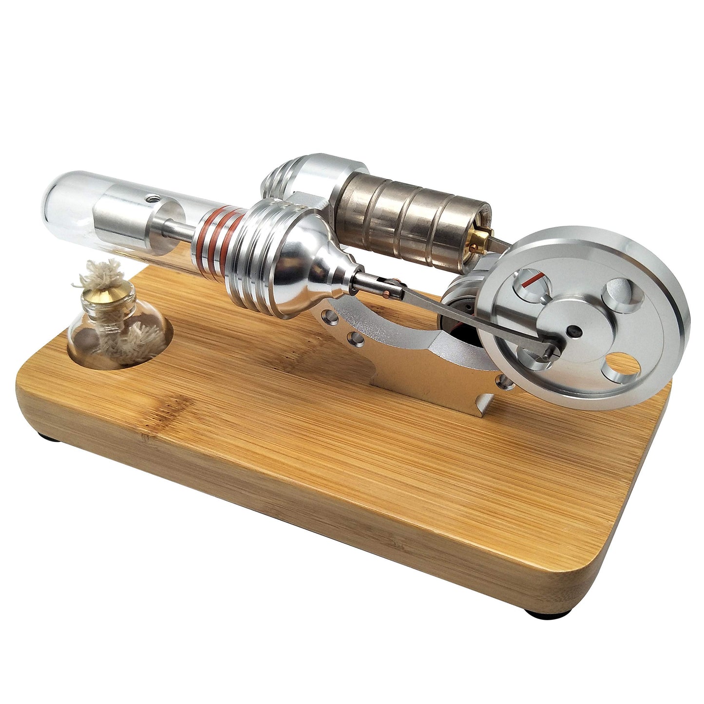 Sunnytech Hot Air Stirling Engine Colourful LED Single Flywheel Education Toy Electricity Power Generator M14-03-S