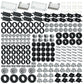 MALEKO Wheels and Axles Sets, 224pcs Car Parts and Pieces Tires Accessories Building, Construction Bulk Bricks