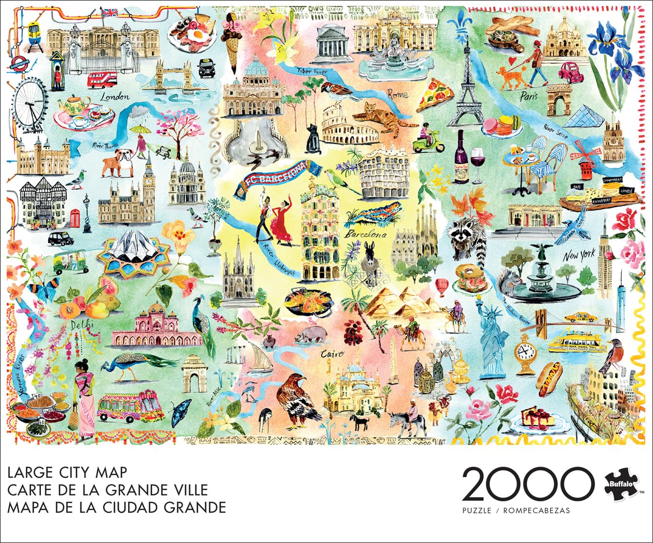 Buffalo Games - Large City Map - 2000 Piece Jigsaw Puzzle for Adults