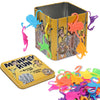 TDC Games Monkey Run - Monkey Linking Chain Game in Tin Box, 32 Colorful Animal Figures, Four Games in One, Travel Games for 1-4 Players, Dexterity