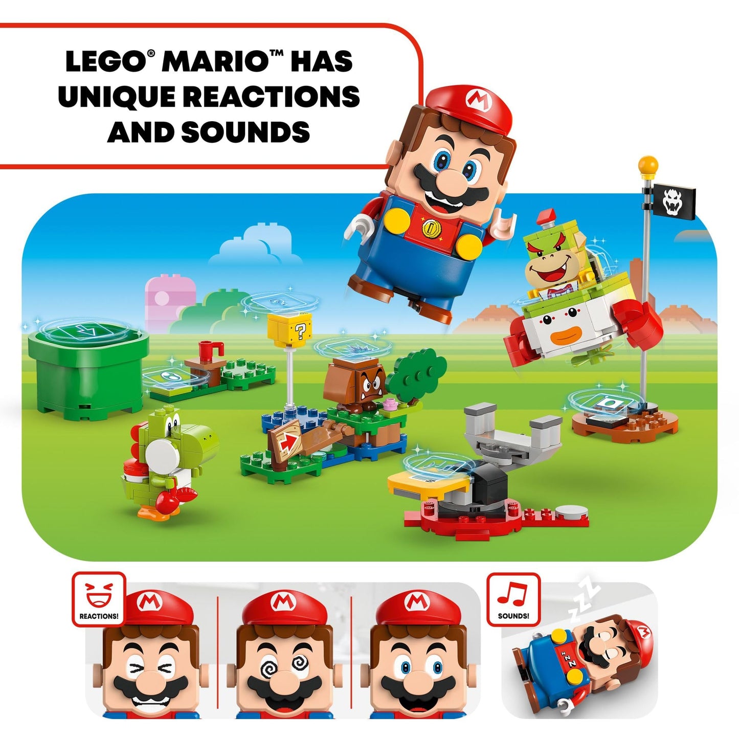 LEGO Super Mario Adventures with Interactive Mario, Bowser Jr.’s Clown Car Playset Vehicle, Yoshi Toy & Playset, Nintendo Toy Gift for Boys, Girls