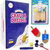 Craft-A-Dreidel, Create Your Own Custom Dreidel, Kit Includes 6 Wooden Dreidels, 9 Colors, 3 Brush, 3 Glitter - Fun and Educational (6 Dreidels)