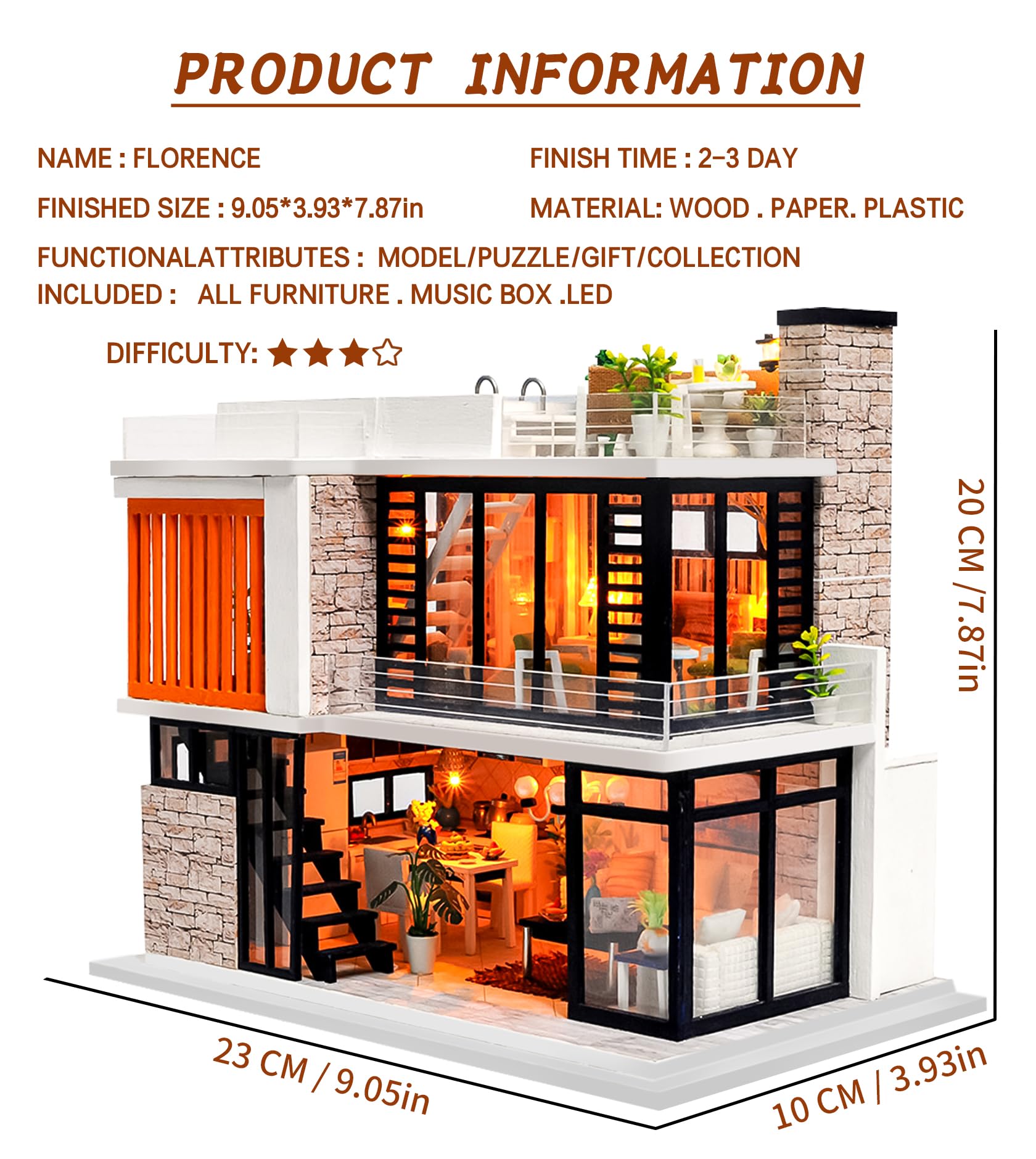 Spilay DIY Miniature House Kit for Adults, Miniature Dollhouse Building Kit