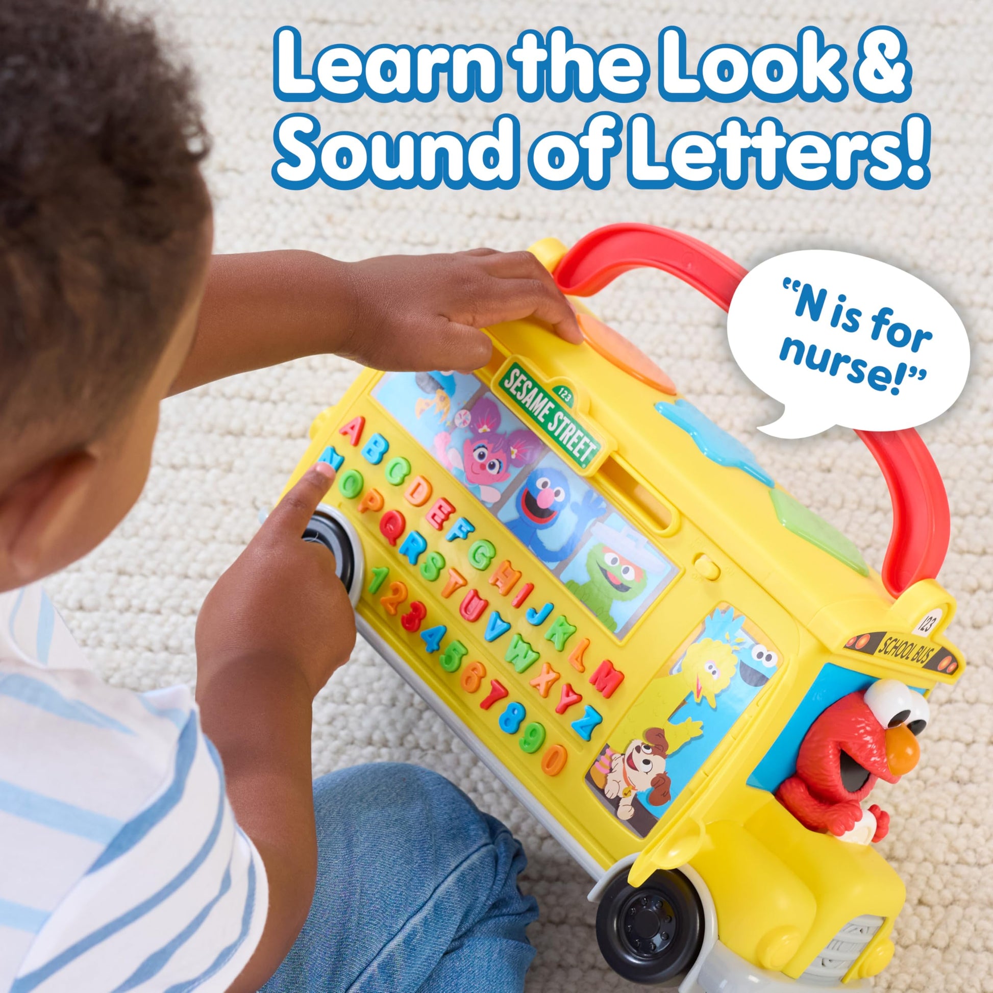 Sesame Street Elmo's Learn & Go School Bus Interactive Toy with Lights