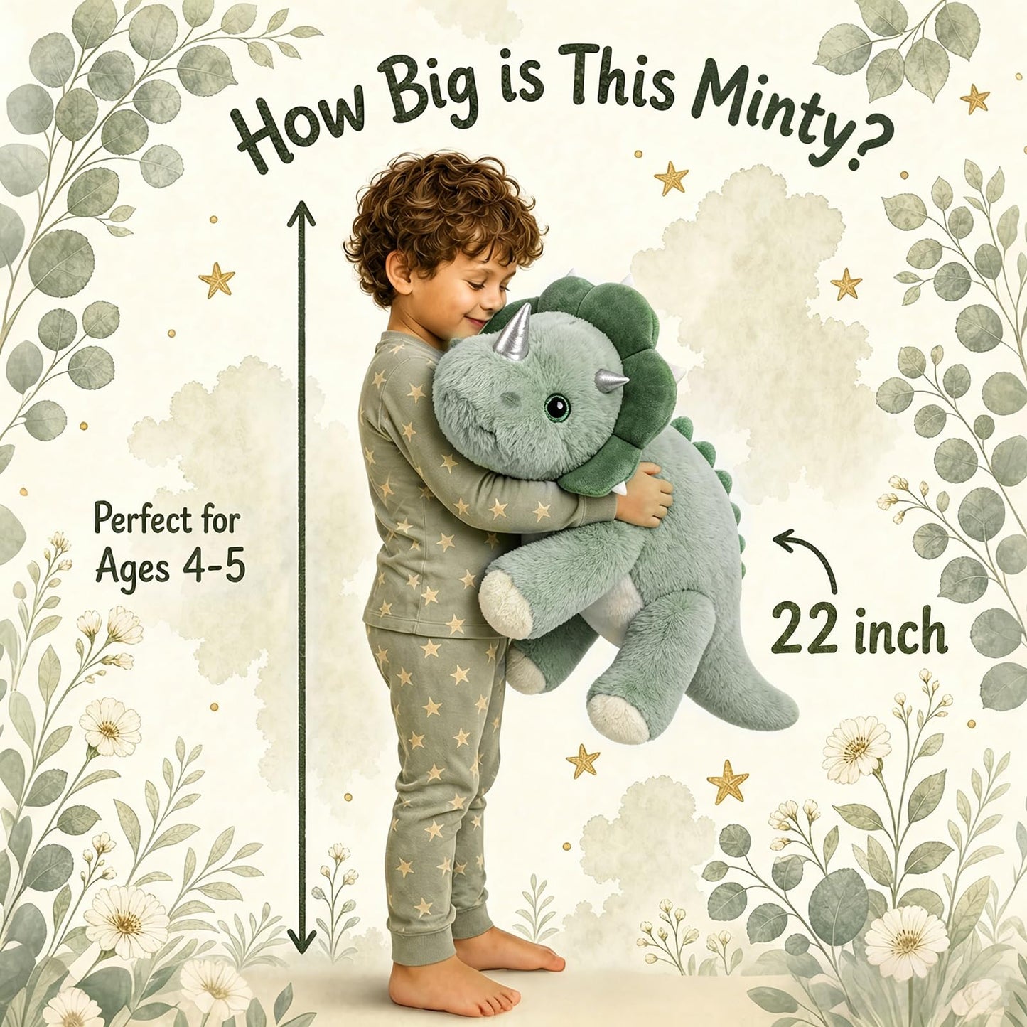 gnomantic Dinosaur Weighted Stuffed Animals, Plush Pillow for Kids