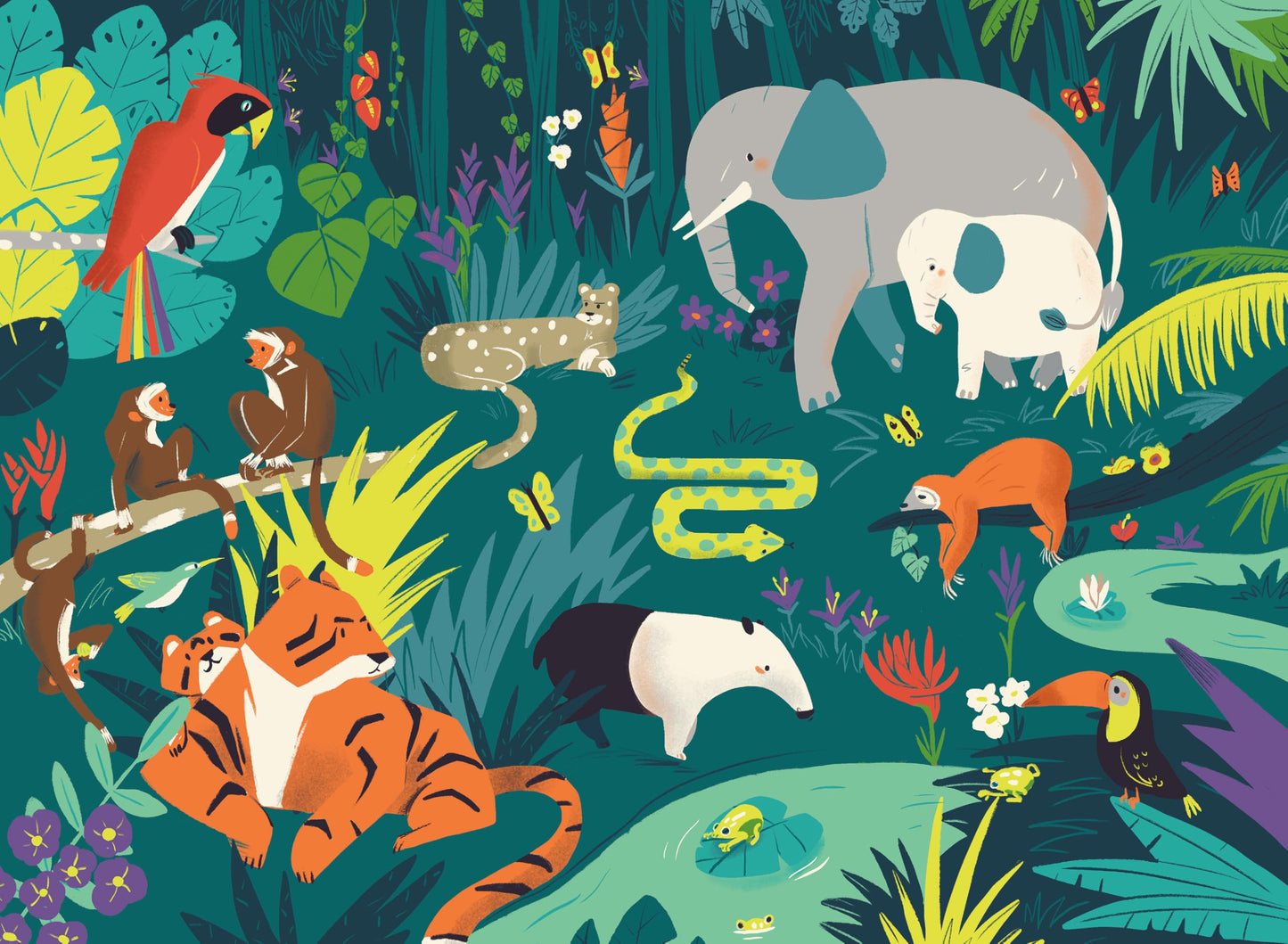 Ceaco - Colors of The Jungle - 100 Piece Jigsaw Puzzle for Kids