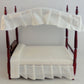 Dollhouse Miniature Mahogany 4 Poster Bed with Bedding