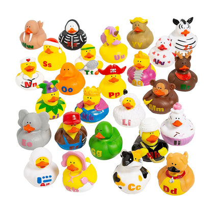 Abc's Rubber Duckies - 26 Pieces - Educational and Learning Activities for Kids