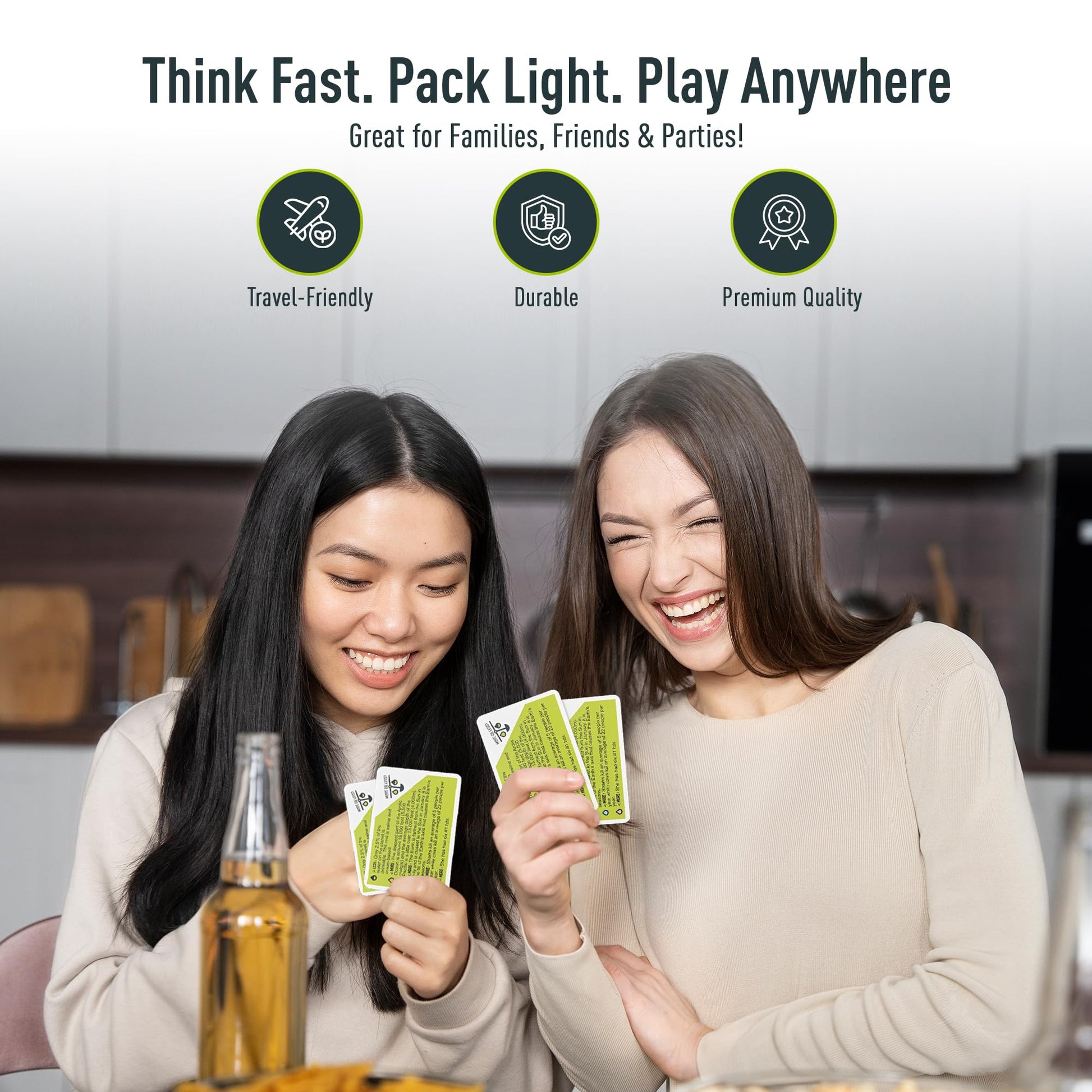 More Or Less? Trivia Card Game - Compact & Fun - Ideal for Travel, Families, Game Nights 5 Trivia Categories: Random, Places, Science & Tech, Nature