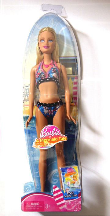 Barbie in A Mermaid Tale Blonde Hair in Blue and Pink Print Swimsuit